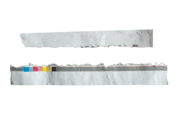 Long pieces of torn newspaper