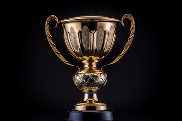 Fototapeta na wymiar Image of the golden trophy for the winner