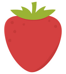 Strawberry icon, cute vector illustration from juice fruit. Natural, vegan, vegetarian and  healthy food, for a nutrition diet. Red strawberry symbol in flat background