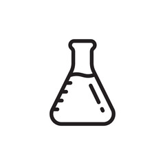 Flask icon. Chemical flask flat sign design. Glass flask symbol vector pictogram. UX UI icon