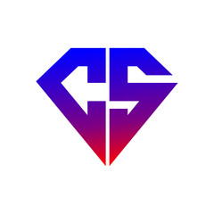 Obraz premium Initial letter CS logo template vector with sporty geometric bold line illustration in monogram symbol flat design. This vector is perfect for company logos, identities, wedding name designs,