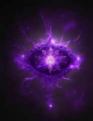 crown chakra, dark purple sparkling illustration