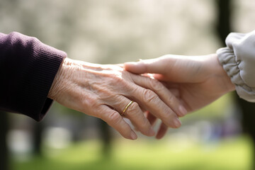 Giving a helping hand to an elderly person