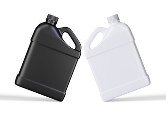 3D illustration. Jerry can plastic isolated on white background.