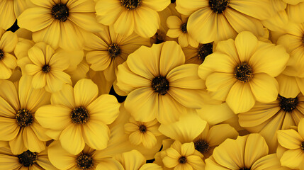 Yellow Flower Pattern Background. Generative AI