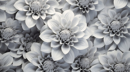 Gray Flower Pattern Background. Generative AI - obrazy, fototapety, plakaty