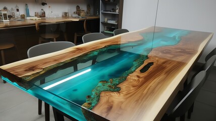 the world's coolest dining table, beautiful modern epoxy resin table