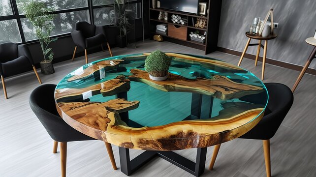 the world's coolest dining table, beautiful modern epoxy resin table