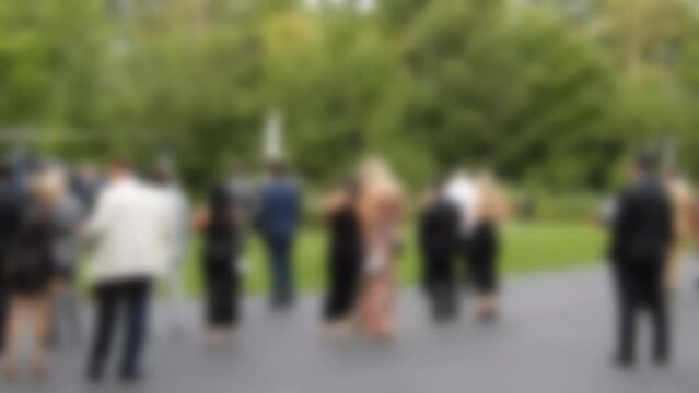 Blurred Left Right Pan Vip Party Guests With Supercars And Helicopters