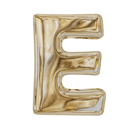 Letter E Gold Metallic