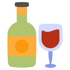 Modern design icon of wine bottle