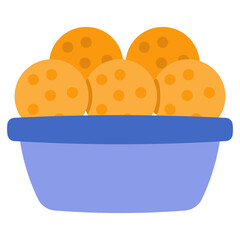 Conceptual flat design icon of sesame balls 
