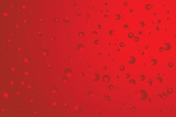 Water drops on red background.