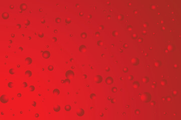 Water drops on red background.