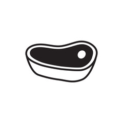 Meat vector icon. Steak flat sign design. Steak symbol pictogram. UX UI icon beef steak