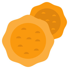 An editable design icon of biscuits