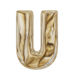 Letter U Gold Metallic © Kateryna Artamonova