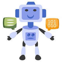 A colored design icon of robot