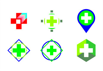 Obraz premium Logo design or health symbol for doctor's practice, hospital