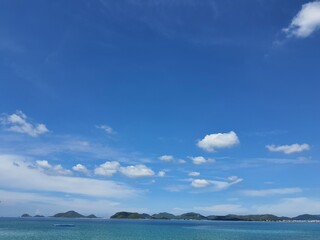 sea and ​​mountain sky in thailand