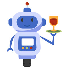 Modern design icon of robot waiter