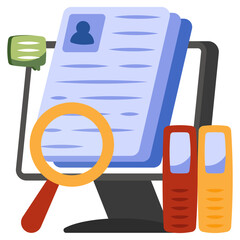 An icon design of search resume