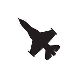 Military jet icon. Fighter aircraft flat sign design. Air force symbol pictogram. UX UI icon plane