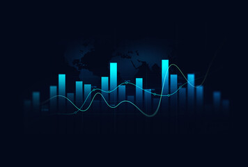Profit economy trade,virtual chart  technology or marketing strategy graph.Investment finance chart,stock market business and exchange financial growth graph.