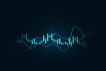 Naklejka premium Profit economy trade,virtual chart technology or marketing strategy graph.Investment finance chart,stock market business and exchange financial growth graph.