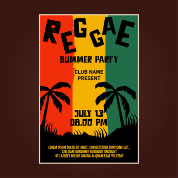 Reggae music festival poster flyer template