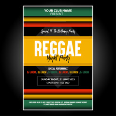 Reggae music festival poster flyer template