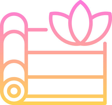 gradient yoga mat and lotus flower clip art preview