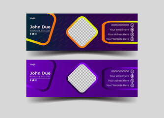 New stylish design business creative design email signature template And personal social media cover design