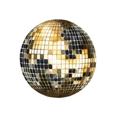 golden disco ball isolated