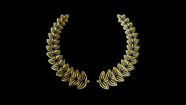Golden Award wreath animation. 2d animated laurel wreath.