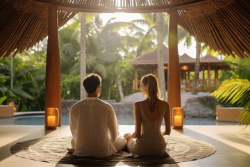 Couples' wellness retreat with spa and yoga sessions.