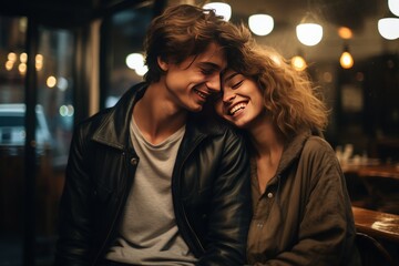 Young couple in love. AI generative