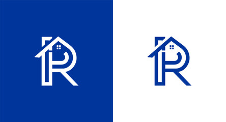 Real estate logo design template. Home and letter R logo design.
 - obrazy, fototapety, plakaty