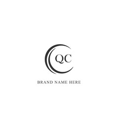 QC logo. Q C design. White QC letter. QC, Q C letter logo design. Initial letter QC linked circle uppercase monogram logo. Q C letter logo vector design. 