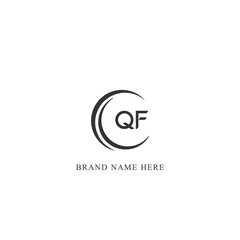 Fototapeta premium QF logo. Q F design. White QF letter. QF, Q F letter logo design. Initial letter QF linked circle uppercase monogram logo. Q F letter logo vector design. 