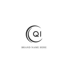 QI logo. Q I design. White QI letter. QI, Q I letter logo design. Initial letter QI linked circle uppercase monogram logo. Q I letter logo vector design. 