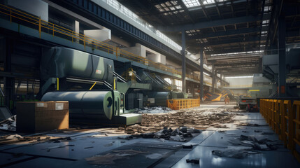 Advanced waste sorting: automated facility efficiently separates recyclables for sustainable resource recovery