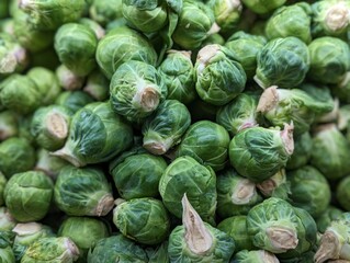 organic fresh brussel sprouts at the farmer's market