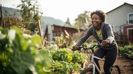 Biking Through a Flourishing Community Garden Oasis