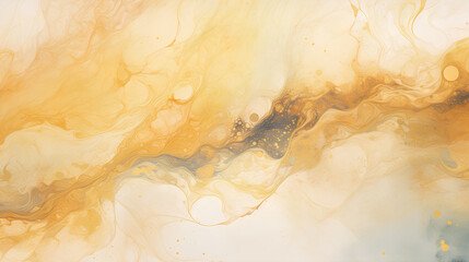 Fototapeta premium Abstract fractal marble pattern, in the style of pale brown and gold, marbleized, expressionistic madness, iridescence / opalescence, mixed media printing.