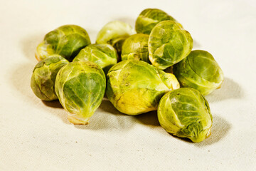 Fresh Brussel sprouts studio shot