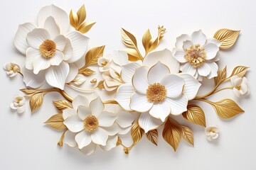 white and golden flowers
