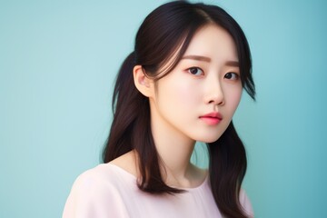 Fototapeta premium 真剣な表情の若い女性ポートレート顔