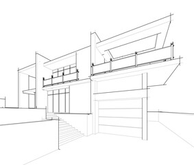 house building sketch architectural drawing
