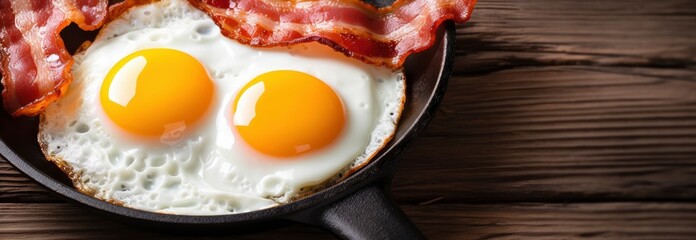 Fried eggs and bacon.